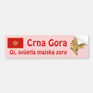 Voiture Autocollant de drapeau et de carte du Monténégro