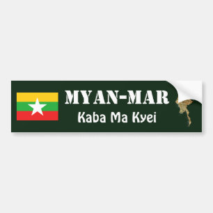Voiture Autocollant de drapeau et de carte du Myanmar