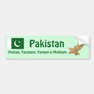 Voiture Autocollant de drapeau et de carte du Pakistan