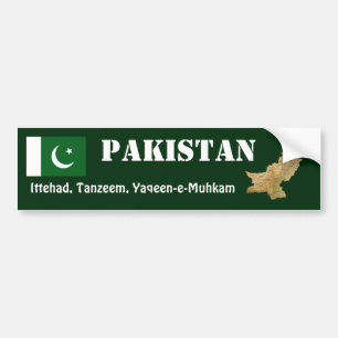 Voiture Autocollant de drapeau et de carte du Pakistan