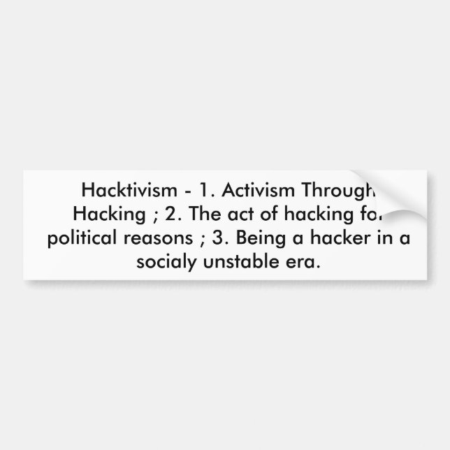 Voiture Autocollant de Hacktivism (Devant)