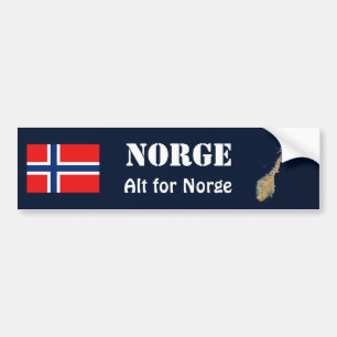 Voiture Autocollant de Norvège Drapeau + Carte