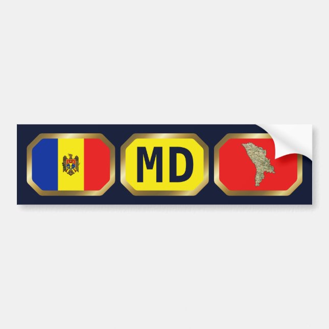 Voiture Autocollant de pare-chocs avec le drapeau et la ca (Devant)