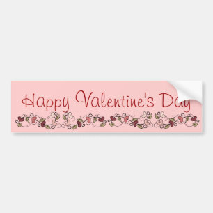 Voiture Autocollant de pare-chocs Coeur Garland Heureuse S