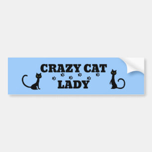 Voiture Autocollant de pare-chocs Crazy Cat Lady - Changer