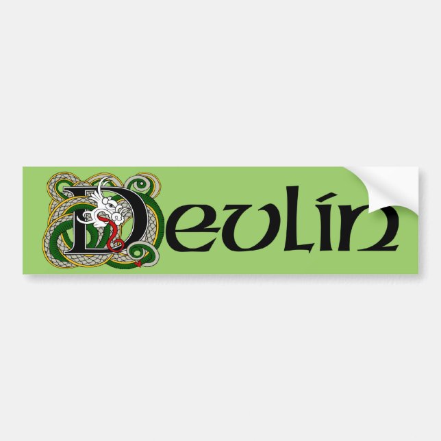 Voiture Autocollant de pare-chocs Devlin Celtic Dragon (Devant)