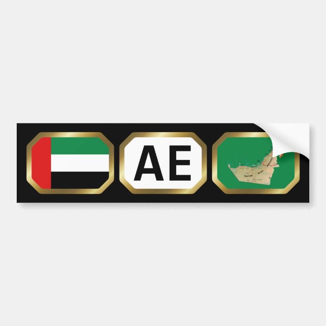 Voiture Autocollant de pare-chocs Drapeau Carte Code EAU (Devant)