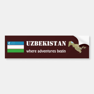 Voiture Autocollant de pare-chocs Drapeau + Carte de l'Ouz
