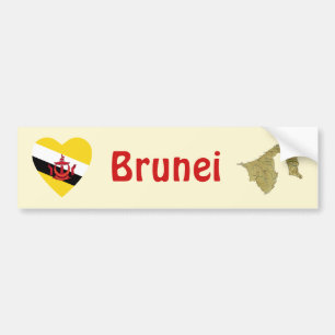 Voiture Autocollant de pare-chocs Drapeau de Brunei en for