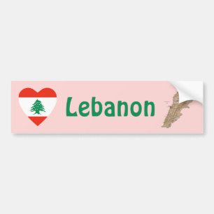 Voiture Autocollant de pare-chocs Drapeau du Liban en form