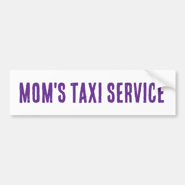 Voiture Autocollant de pare-chocs du service TAXI de maman (Devant)