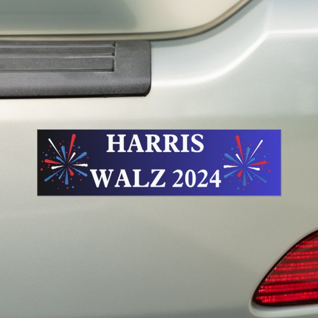 Voiture Autocollant de pare-chocs Harris Walz 2024 (En voiture)