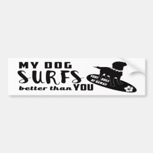 Voiture Autocollant de pare-chocs Hawaii surf Dogs