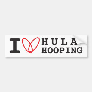 Voiture Autocollant de pare-chocs J'adore le Hula Hoop