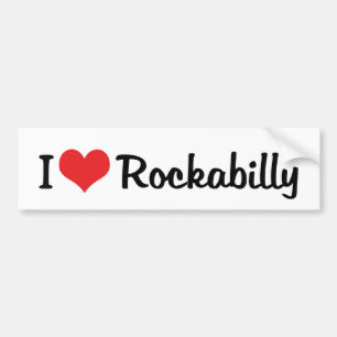 Voiture Autocollant de pare-chocs J'aime le Rockabilly