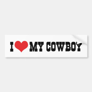 Voiture Autocollant de pare-chocs J'aime mon cowboy