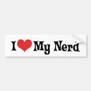 Voiture Autocollant de pare-chocs J'aime mon nerd