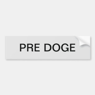 Voiture Autocollant de pare-chocs PRE DOGE (argent/noir)