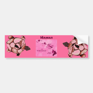 Voiture Autocollant de pare-chocs Red Hawaiian Honu Turtle