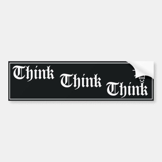 Voiture Autocollant de pare-chocs slogan AA Think Think Th (Devant)