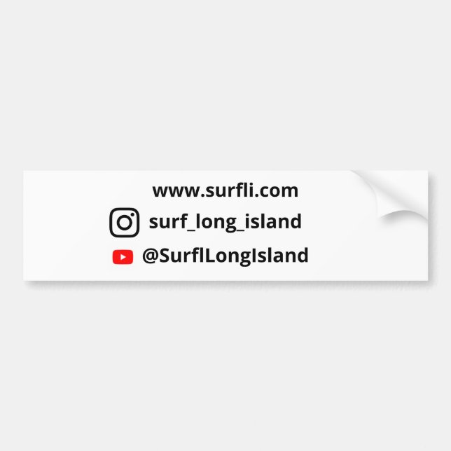 Voiture Autocollant de pare-chocs Surf Long Island (Devant)