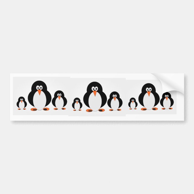 Voiture Autocollant de pingouins qui fixent (Devant)