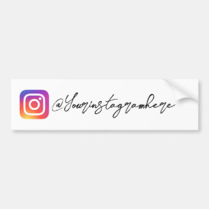 Voiture Autocollant de script de poignée Instagram
