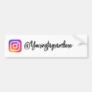 Voiture Autocollant de script de poignée Instagram