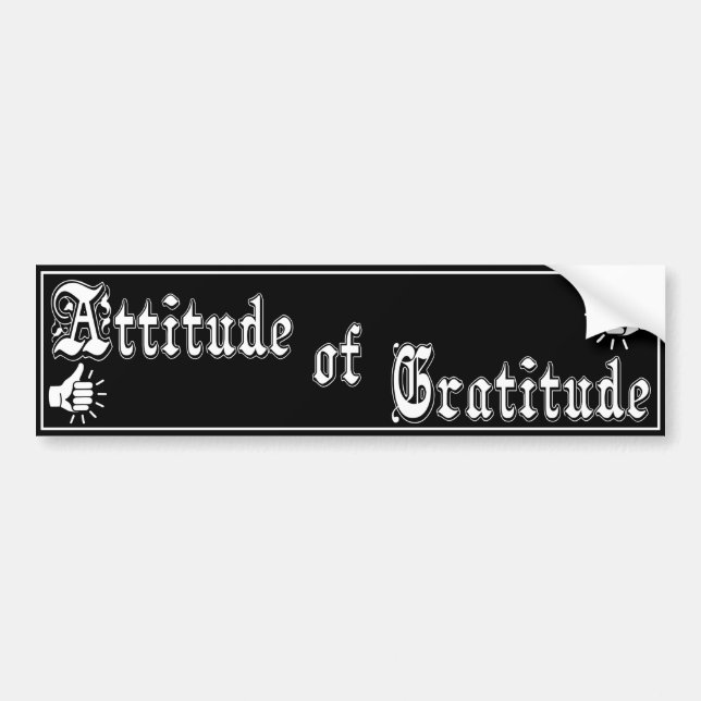 Voiture Autocollant de slogan AA/NA Attitude de Gratitude (Devant)