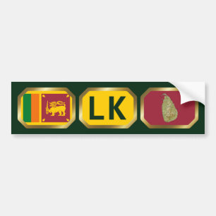 Voiture Autocollant de Sri Lanka Drapeau Carte Code