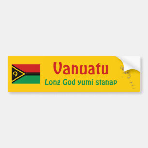 Voiture Autocollant de Vanuatu Drapeau + Carte