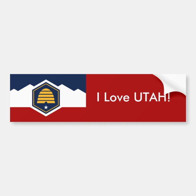 Voiture Autocollant Drapeau de l'Utah, États-Unis (Devant)