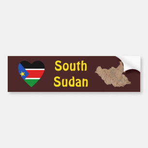 Voiture Autocollant Drapeau du Soudan du Sud en forme de c