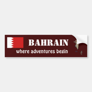Voiture Autocollant drapeau et carte de Bahreïn