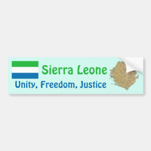 Voiture Autocollant Drapeau et Carte de la Sierra Leone