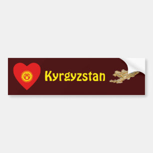Voiture Autocollant du drapeau du Kirghizistan en forme de