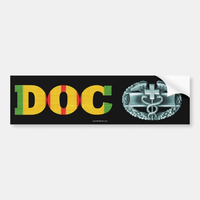 Voiture Autocollant Médicale d'insigne de combat de Doc. (Devant)