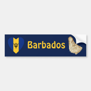 Voiture Autocollant pare-chocs Drapeau de la Barbade en fo