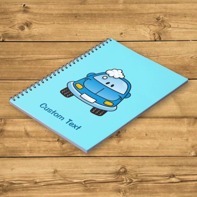 Voiture bleue avec cahier de bulles (Créateur téléchargé)