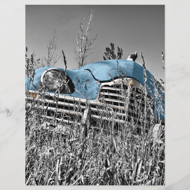 Voiture bleue vintage (Devant)