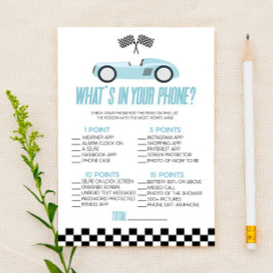 Voiture Blue Race Dans Votre Téléphone Baby shower