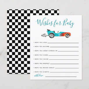 Voiture Blue Race Wis for Baby Card