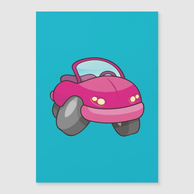 Voiture Carton Rose (Devant)