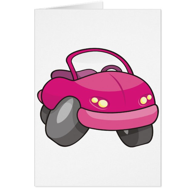 Voiture Carton Rose (Devant)
