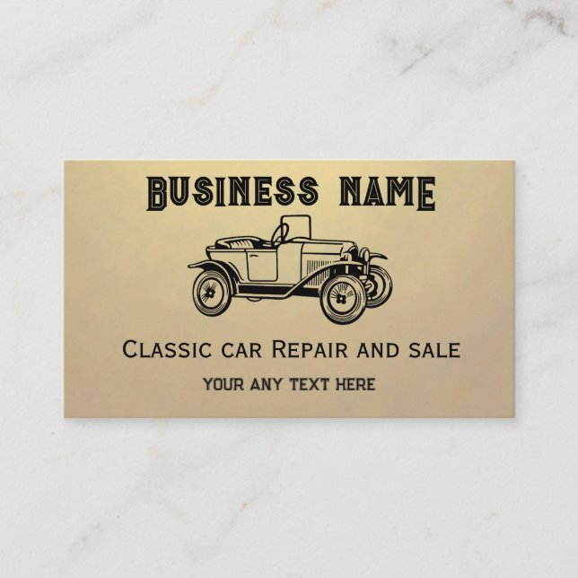 Voiture classique à la main vente Carte de visite  (Devant)