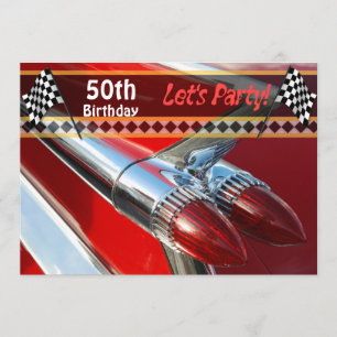 Voiture classique Invitation fête d'anniversaire