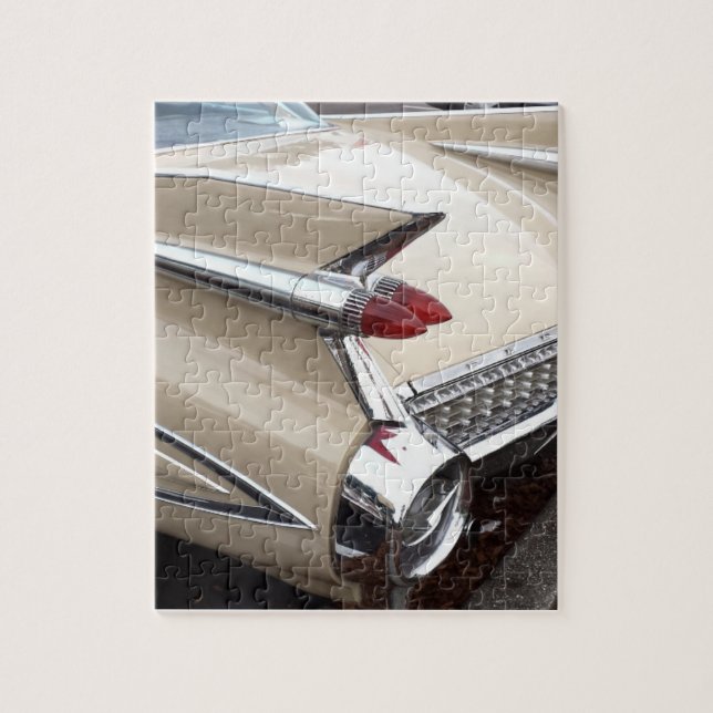 VOITURE CLASSIQUE ROSE AVEC PUZZLES FINS (Vertical)