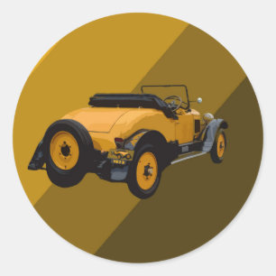 Voiture convertible Vintage Jaune, Stickers