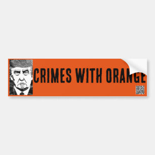 Voiture CRIMES AVEC autocollant de pare-chocs ORANGE