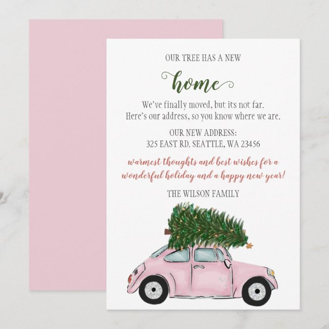 Voiture d'arbre de Noël rose Nous avons déplacé le (Devant / Derrière)